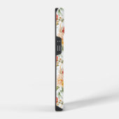 赤い芍薬の花束の模様 iPhoneケース (右側面)