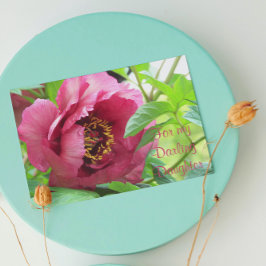 赤い芍薬の花　娘から母の日へ カード