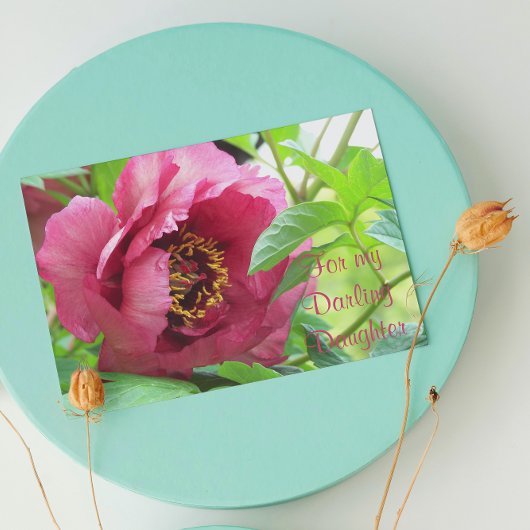 赤い芍薬の花　娘から母の日へ カード