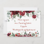 赤い芍薬の Epiphany 結婚式のブライズメイドにお願いするカード 招待状 (裏面)