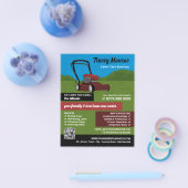 赤い芝刈り機のシーン、芝生サー気にビス チラシ (シングル)