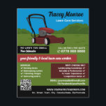 赤い芝刈り機のシーン、芝生サー気にビス チラシ<br><div class="desc">Red Lawn-Mower Scene、Lawn Servicesの気にFlyer広告 by The Business Card Store.</div>