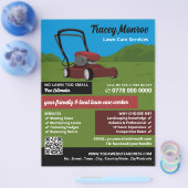 赤い芝刈り機のシーン、芝生サー気にビス チラシ (シングル)