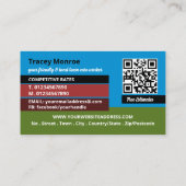 赤い芝刈り機のシーン、芝生サー気にビス 名刺 (裏面)