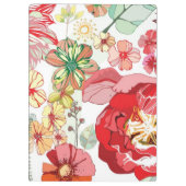 赤い花が付いているパターン クリップボード (裏面)