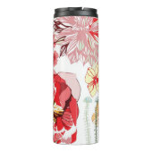 赤い花が付いているパターン タンブラー (裏面)