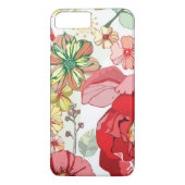 赤い花が付いているパターン Case-Mate iPhoneケース (裏面)