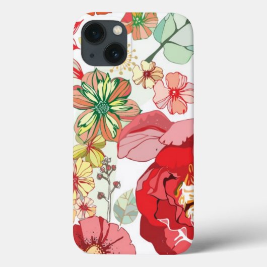 赤い花が付いているパターン Case-Mate iPhoneケース (裏面)