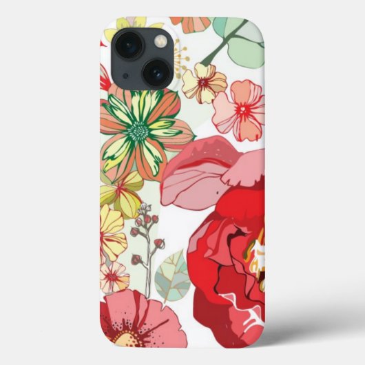 赤い花が付いているパターン Case-Mate iPhoneケース (裏面)