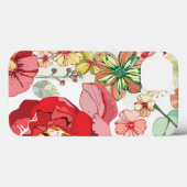 赤い花が付いているパターン Case-Mate iPhoneケース (裏面 (横))