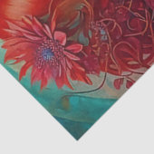 赤い花が切り離される女性 薄葉紙 (詳細)