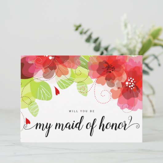 赤い花が咲いたらメイド・オブ・オーナー(花嫁付き添い人) 招待状 (スタンド正面)