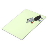 赤い花が咲く可愛い黒い羊の漫画 ノートパッド (アングル)