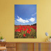 赤い花でいっぱいの畑 キャンバスプリント (インサイチュ (リビング))