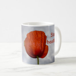 赤い花で健康を保とう コーヒーマグカップ