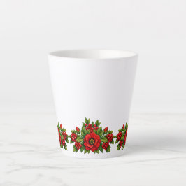 赤い花と実のフェスティブ・エンブroidery ルック カフェラテマグ