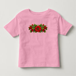 赤い花と実のホリデー トドラーTシャツ
