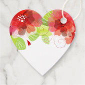 赤い花と書道結婚の感謝 フェイバータグ (裏面)