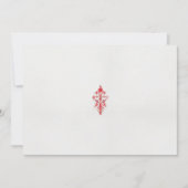 赤い花と白いバ離れーの上のスケッチ 招待状 (正面)