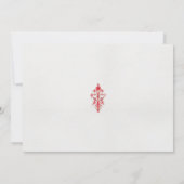 赤い花と白いバ離れーの上のスケッチ 招待状 (裏面)