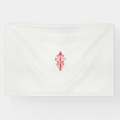 赤い花と白いバ離れーの上のスケッチ 横断幕 (横)