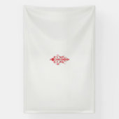 赤い花と白いバ離れーの上のスケッチ 横断幕 (縦)