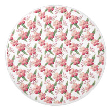 赤い花と緑の果実葉