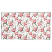 赤い花と緑の果実葉 枕カバー (正面左)