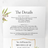 赤い花と緑の葉が一つになったクリスチャン結婚式 三つ折り招待状 (内部最初)