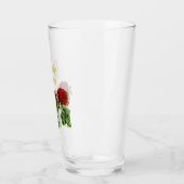 赤い花と緑の葉名前をカスタムする タンブラーグラス (左)