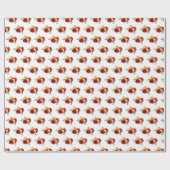 赤い花と緑 ラッピングペーパー (フラット)