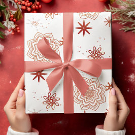 赤い花と開始 ラッピングペーパーシート