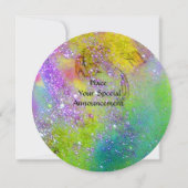 赤い花にうっとり夢見る妖精 赤 緑 黄色 招待状 (裏面)