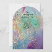 赤い花にうっとり夢見る妖精 青 黄 緑 招待状 (裏面)