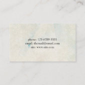 赤い花に咲くロマンチックな青い蝶々 名刺 (裏面)