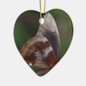 赤い花に白と茶色の蝶 セラミックオーナメント (左)