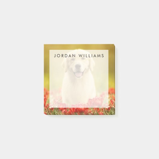 赤い花に金の引退役者 ポストイット (正面)