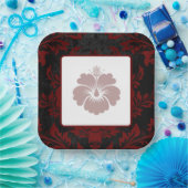 赤い花のウェディングペーパープレート ペーパープレート (パーティー)