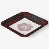 赤い花のウェディングペーパープレート ペーパープレート (傾斜あり)