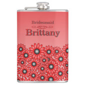 赤い花のウェディング フラスク (正面)