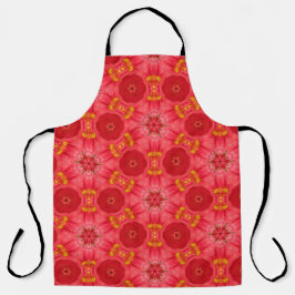 赤い花のエプロン エプロン
