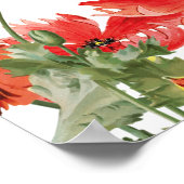 赤い花のガーデン ウェディング 席次表 ポスター (角)