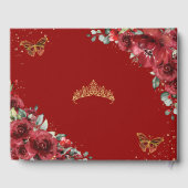 赤い花のキンセアニエラ スイート16 ゴールドの蝶 ゲストブック (裏面)