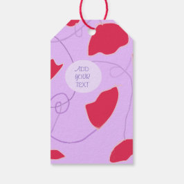 赤い花のギフトラベル ギフトタグ