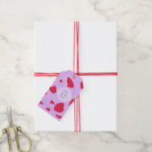 赤い花のギフトラベル ギフトタグ (より糸付き)