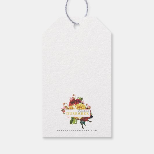 赤い花のギフトラベル ギフトタグ (裏面)