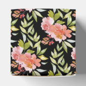 赤い花のグリーン ウェディング シャワー フェイバーボックス (上部)