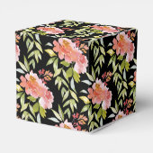 赤い花のグリーン ウェディング シャワー フェイバーボックス (裏面サイド)