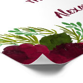 赤い花のグリーン 席を選んで サイドを選ばない結婚式 ポスター (角)