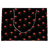 赤い花のケシのギフトバッグ ラージペーパーバッグ (正面)